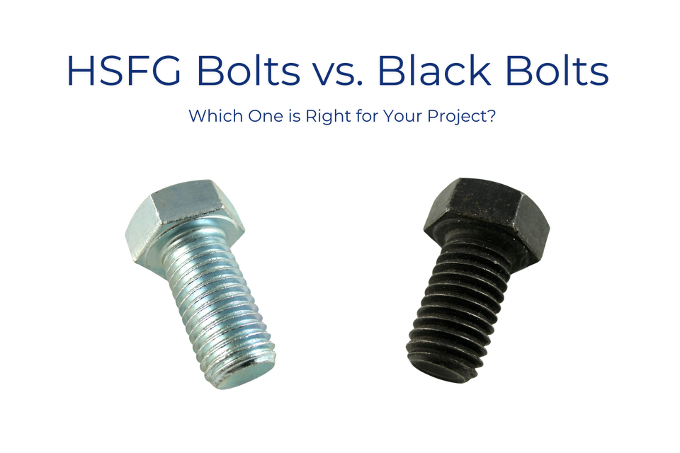 Comparison of Black Bolts and HSFG Bolts: Black bolts offer cost-effectiveness and basic corrosion resistance, while HSFG bolts provide high strength, vibration resistance, and durability for structural applications.