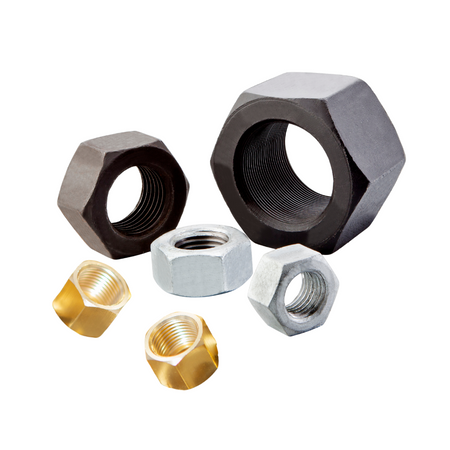 High-strength coated nuts designed for heavy-duty construction projects.